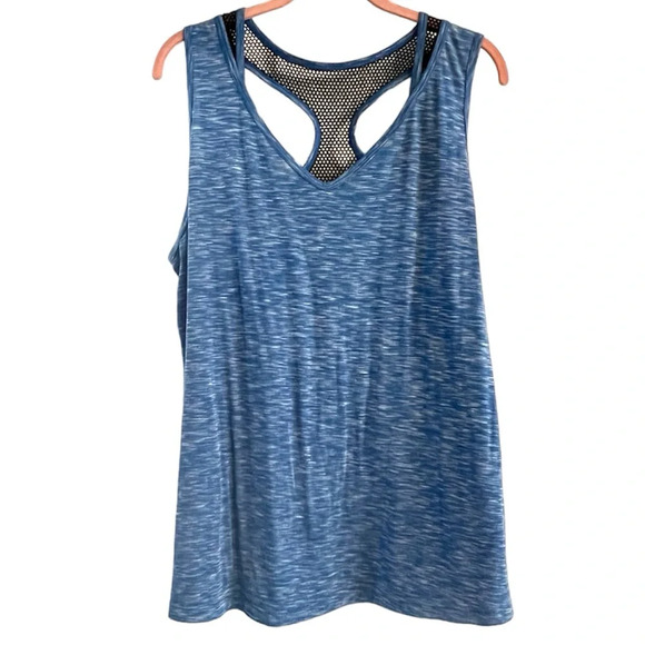 Rainbeau Ginger Mesh Detail Back Tank Top Muscle Tee 18/20 2X Plus Size - Picture 2 of 9